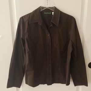 Harve benard fitted blouse rich brown